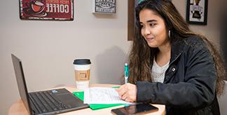 Student with laptop